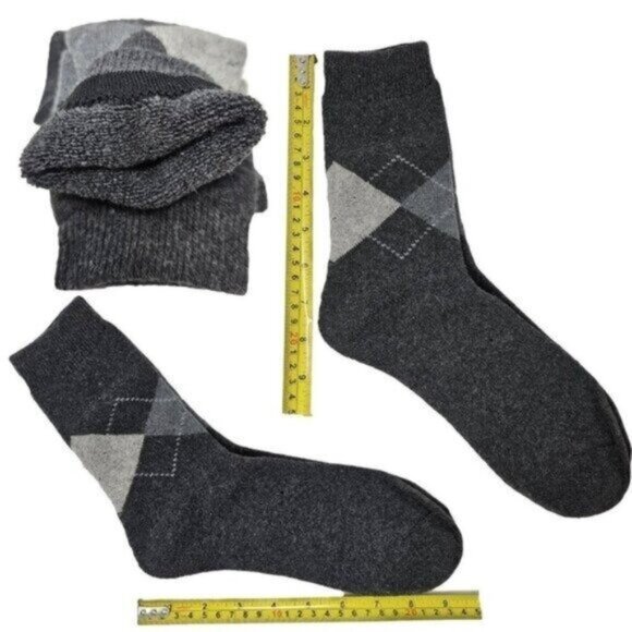 Men’s Lamb Wool Thermal Socks 12 Pack – Solid Color Warm Winter Work Hiking Crew - Picture 2 of 4